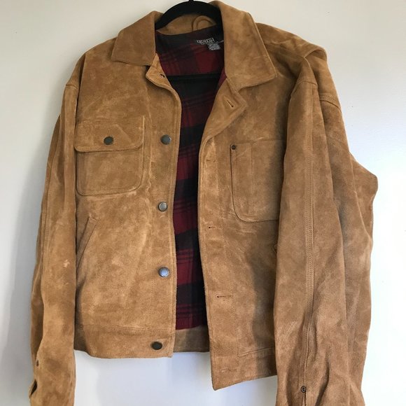 Vintage Ralph Lauren Polo Jacket Suede Leather RRL Style Grail Tartan Plaid - Picture 2 of 14